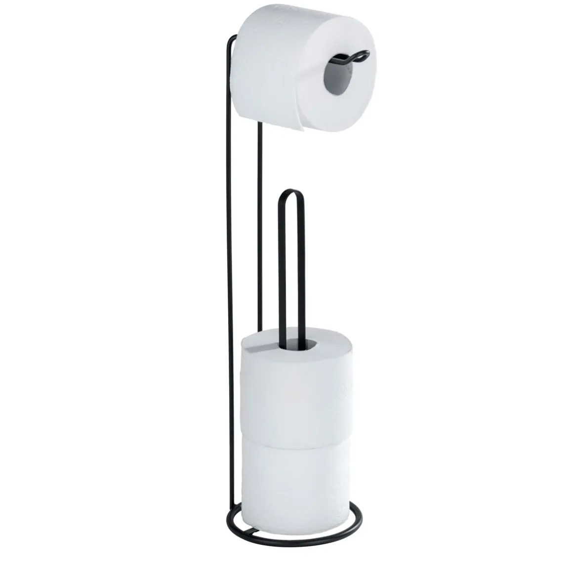 Stand Toilettenpapierhalter 2 in 1,Lugano schwarz