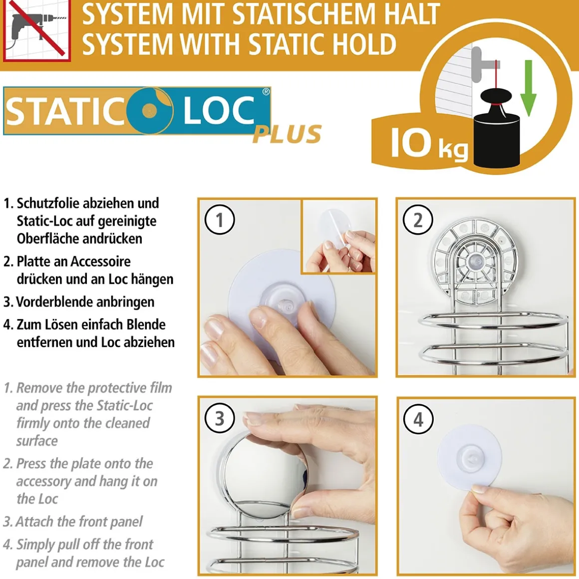 Static-Loc Plus Wand haken Osimo, 2er