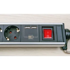 Steckdosenleiste 4-fach USB mitTischbefestigung