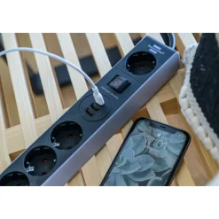Steckdosenleiste 5-fach 2xUSB, 1xUSB-CQuickCharge