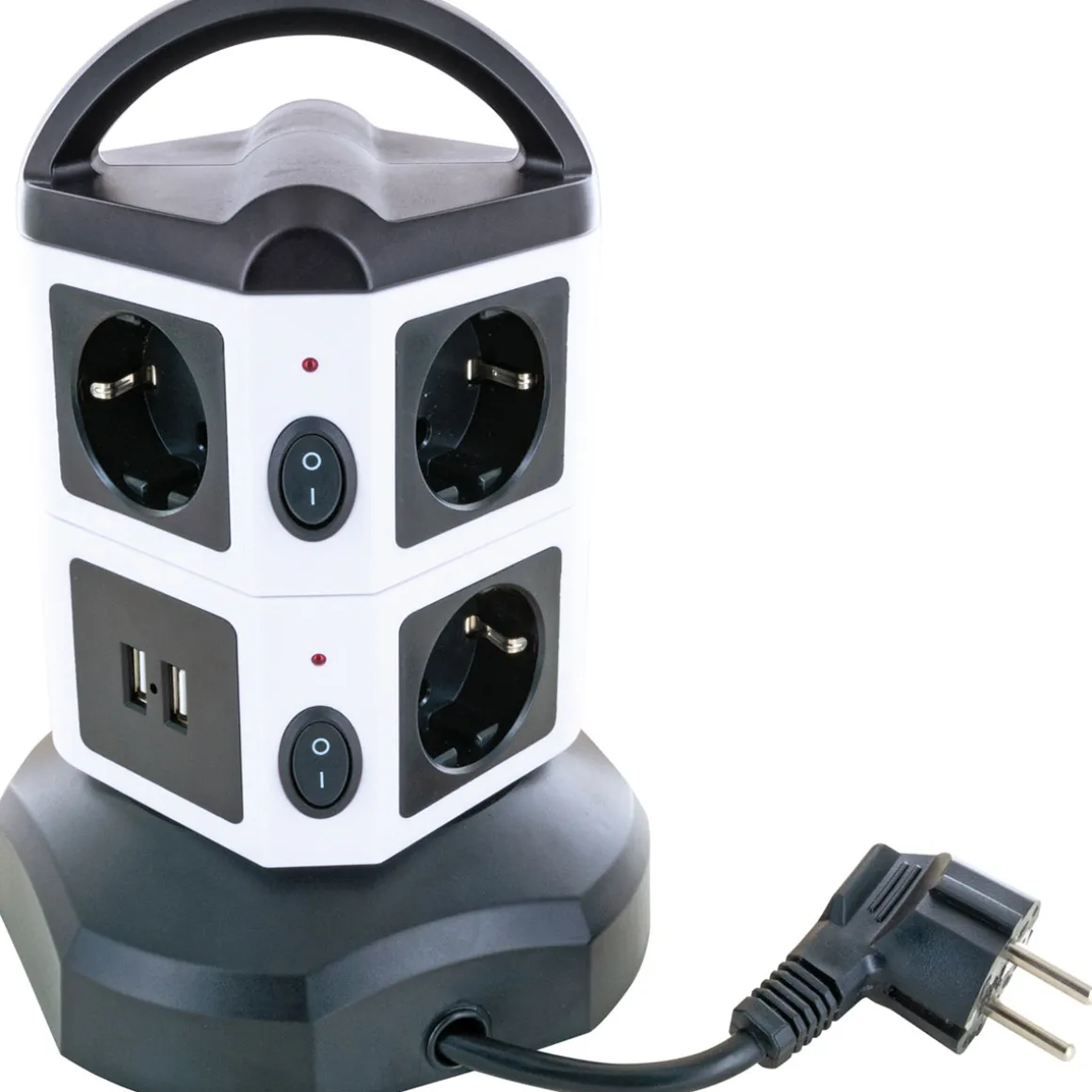 Steckdosentower 7x Strom + 2x USB 1,8m