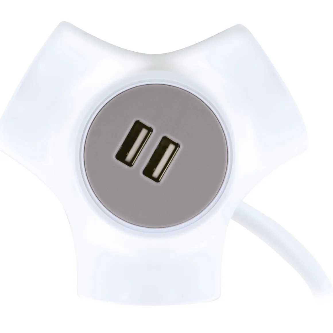 Steckdosen Y-Verteiler 3x Strom+2x USB1.4m