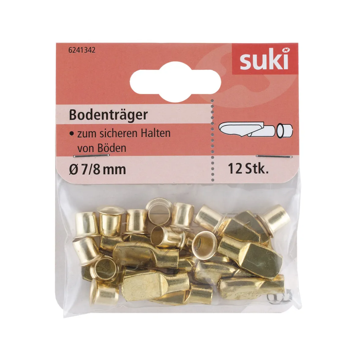 Suki Bodenträger Stahl Durchmesser 0,8 x 0,8 cm vermessingt 12 Stück