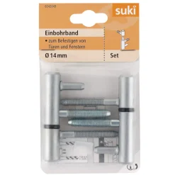 Suki Einbohrband Stahl Durchmesser 1,4x Durchmesser 0,68 x 4,9 cm verchromt 2 Stück