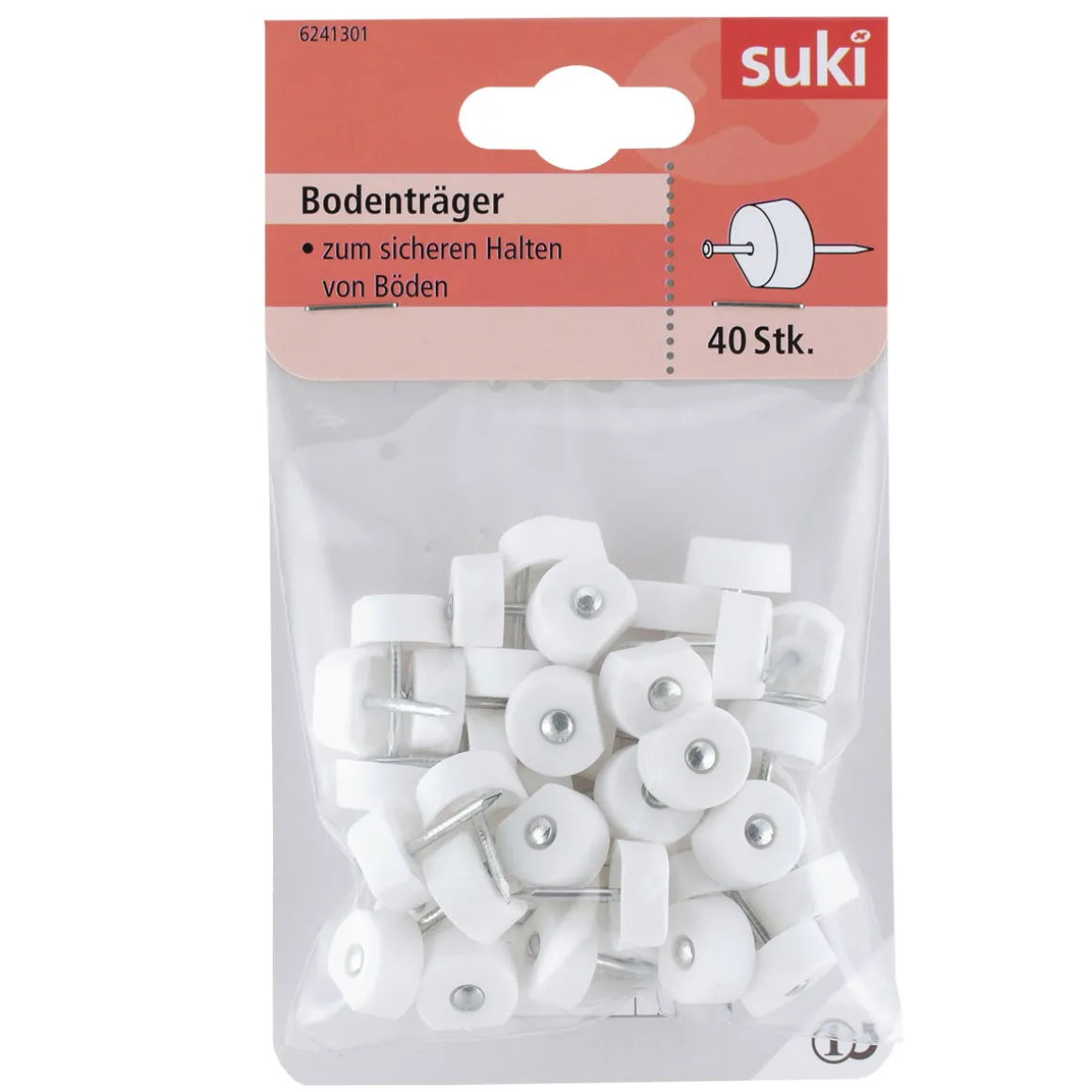 Suki Einschlag-Bodenträger weiß 40 Stück