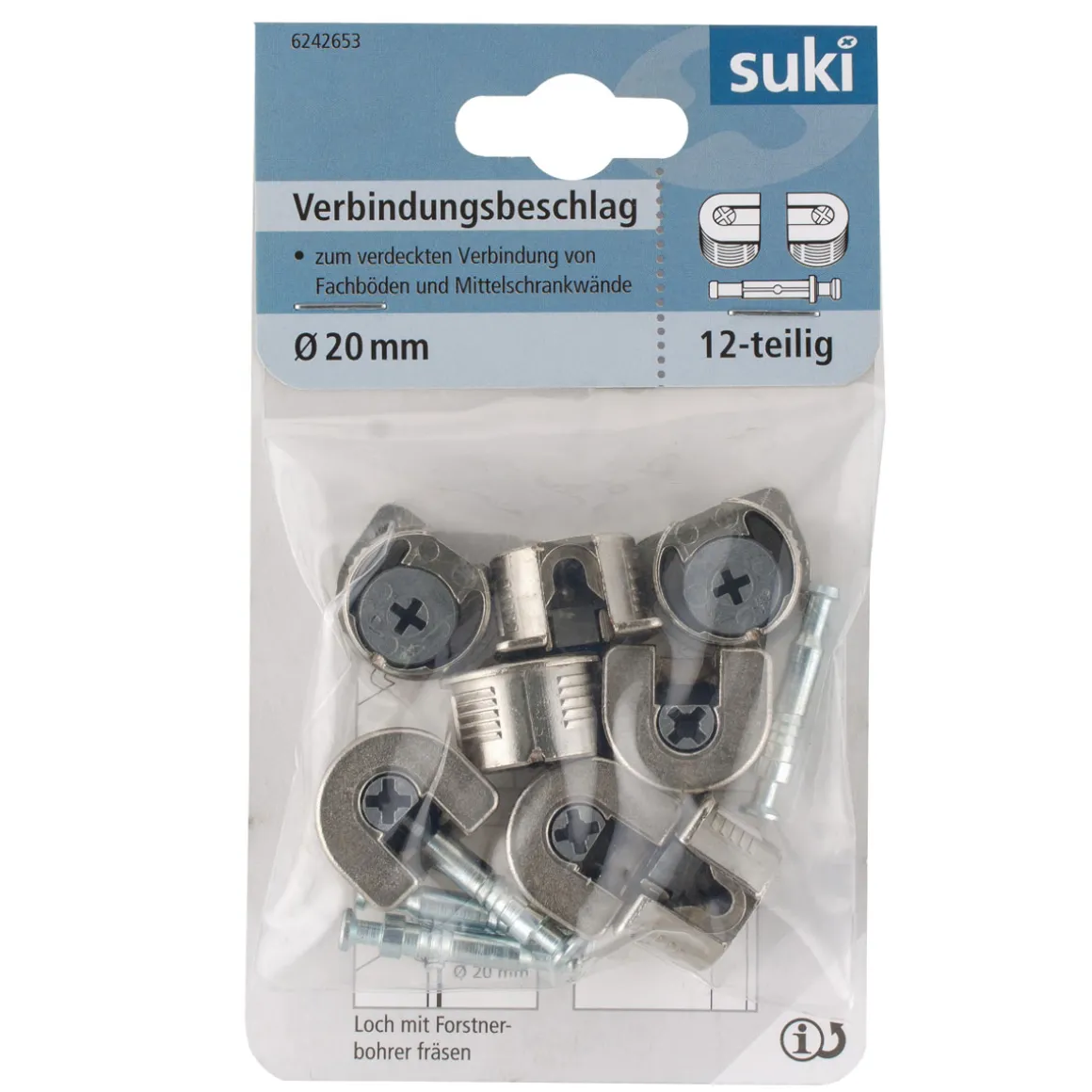 Suki Exzenter vernickelt 4 Stück