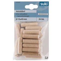 Suki Holzdübel Buche Durchmesser 10 x 40 mm 26 Stück