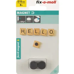 Suki Magnetscheibe Ferrit, selbstklebend, Ø 15 x 3 mm, schwarz