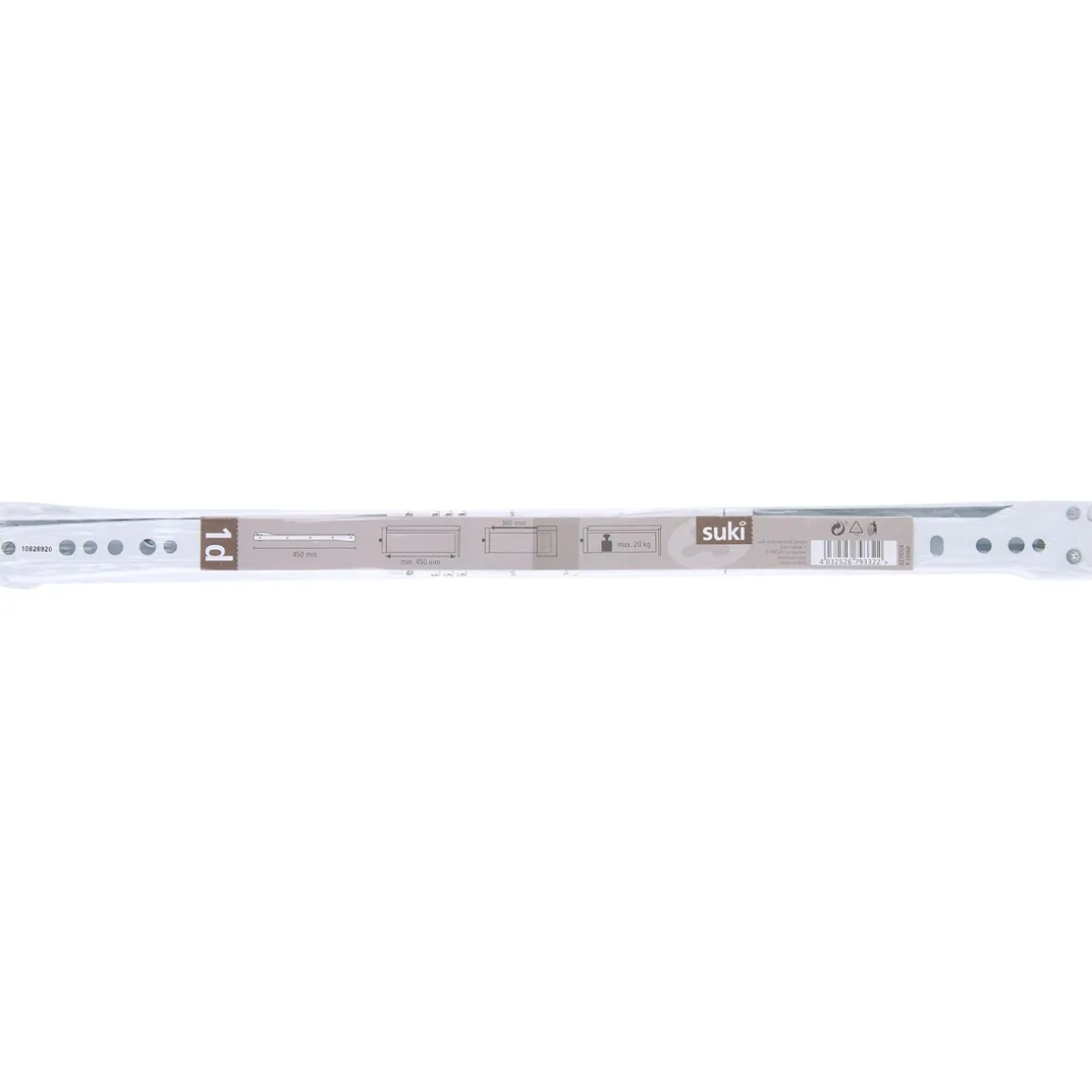 Suki Rollschubführung weiß 45 cm