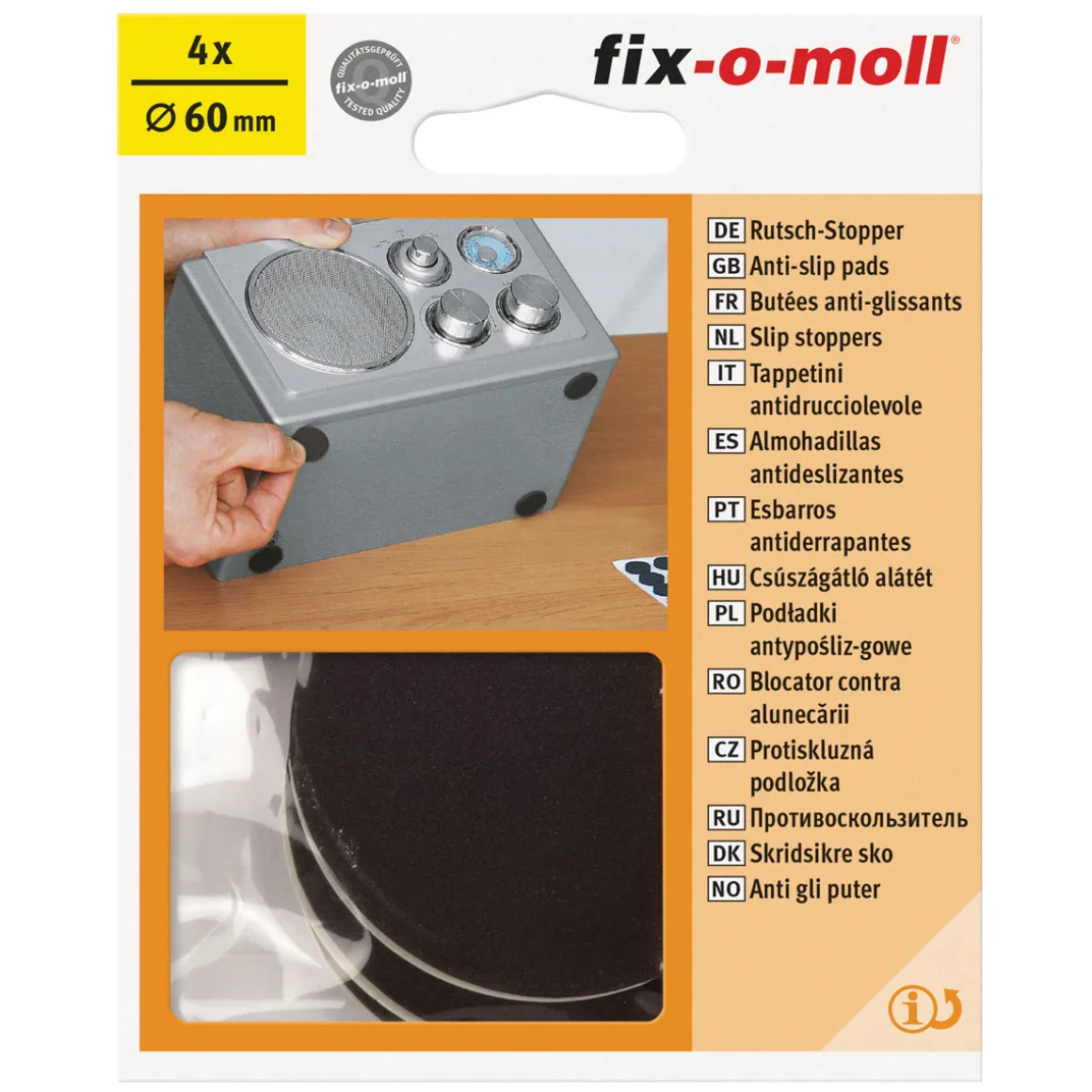 Suki Rutschstopper klebend Durchmesser 6 cm schwarz 4 Stück