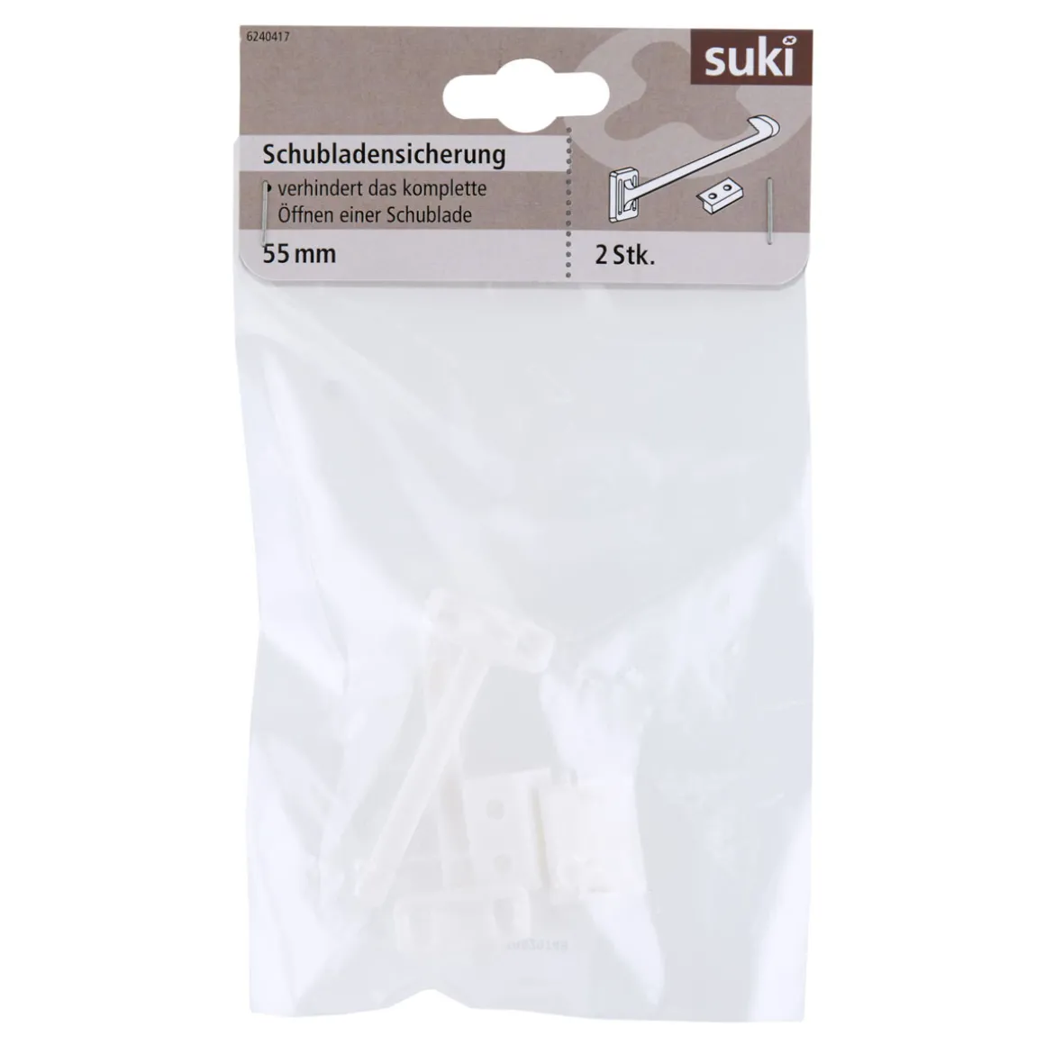 Suki Schubladensicherung Kunststoff 5,5 cm 2 Stück