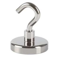 Suki Topfmagnet Neodym mit Schraubhaken M6 Ø 36 x 43 mm, silber