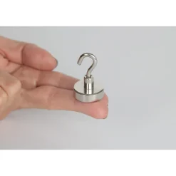 Suki Topfmagnet Neodym mit Schraubhaken M5 Ø 25 x 40 mm, silber