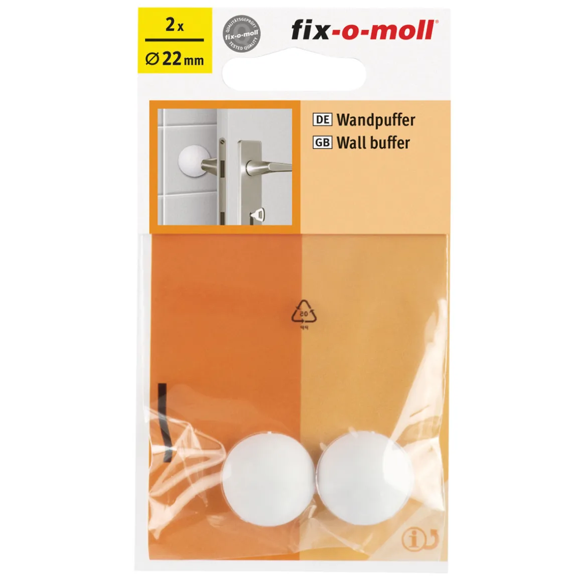 Suki Wandpuffer-Set klebend 2,2 cm weiß 2 Stück