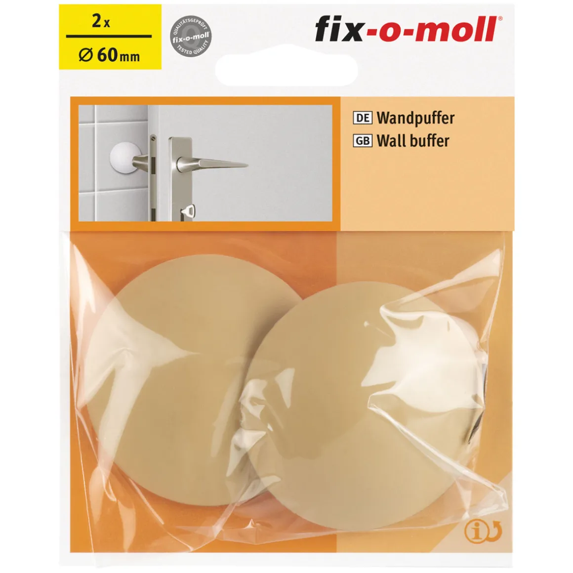 Suki Wandpuffer-Set mit Schrauben klebend 6 cm beige 2 Stück