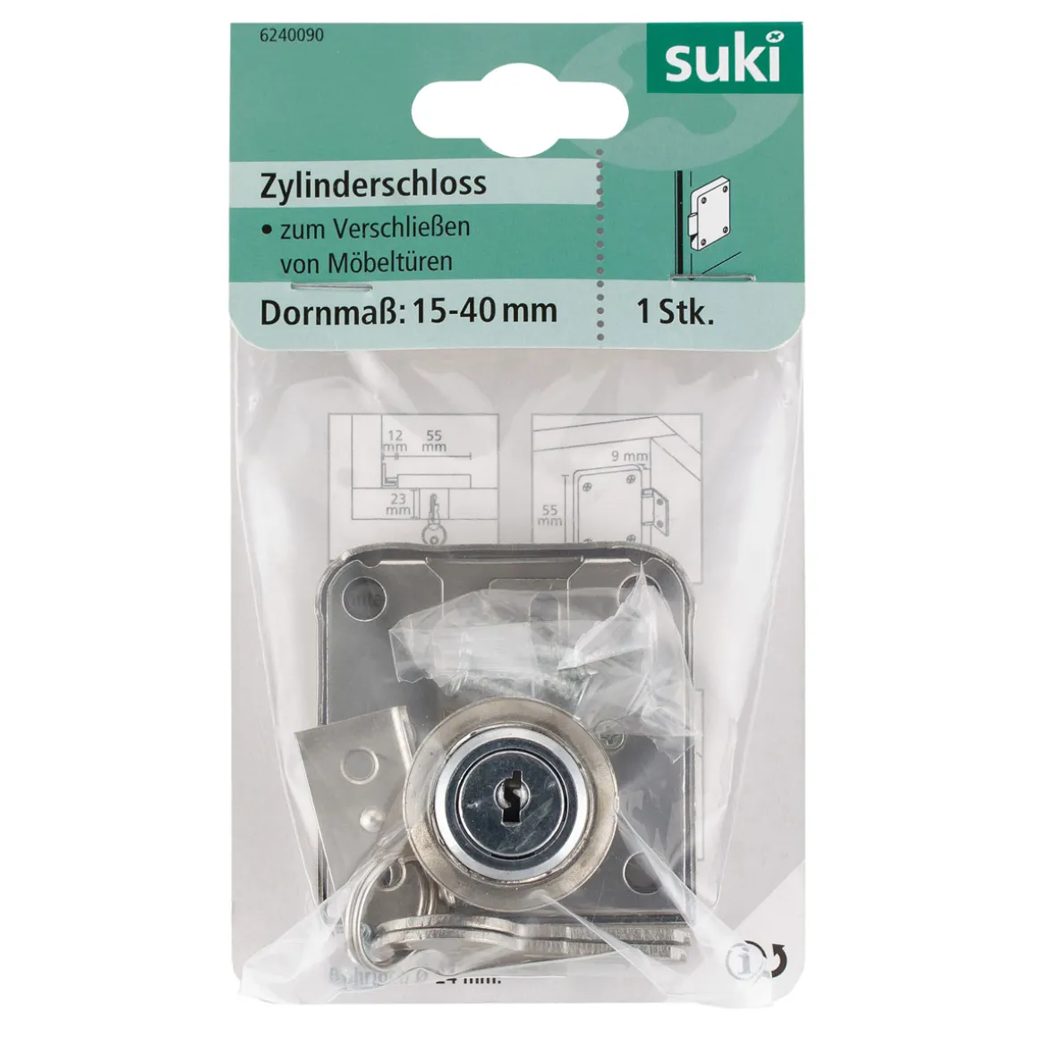 Suki Zylinderschloss verschiedenschließend 22 mm