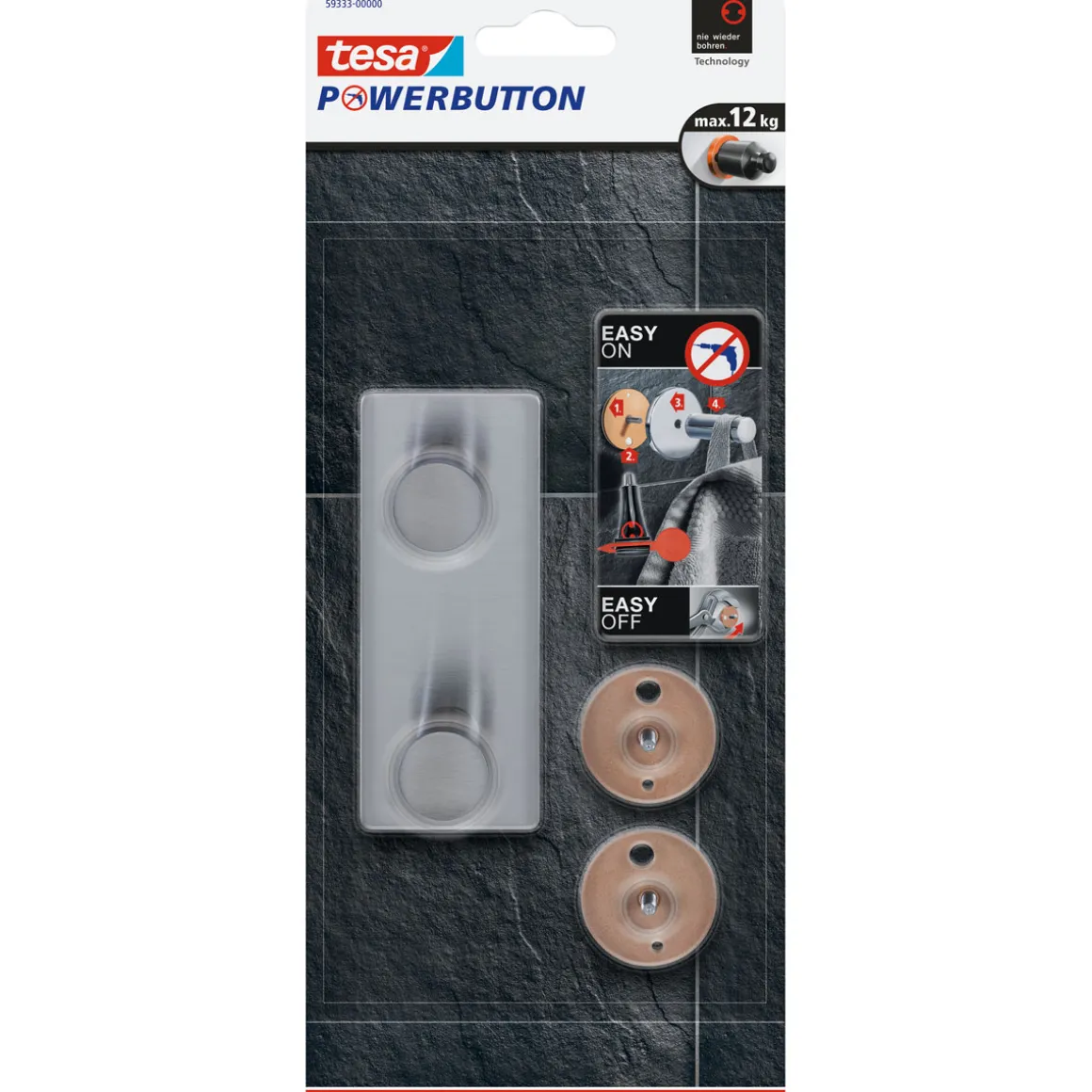 Tesa Doppelhaken Powerbutton Classic