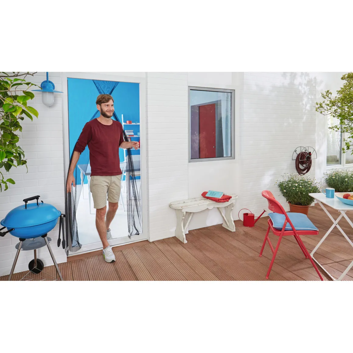 Tesa Fliegengitter Comfort für Türen anthrazit 2 x 2,20m inkl Klettband