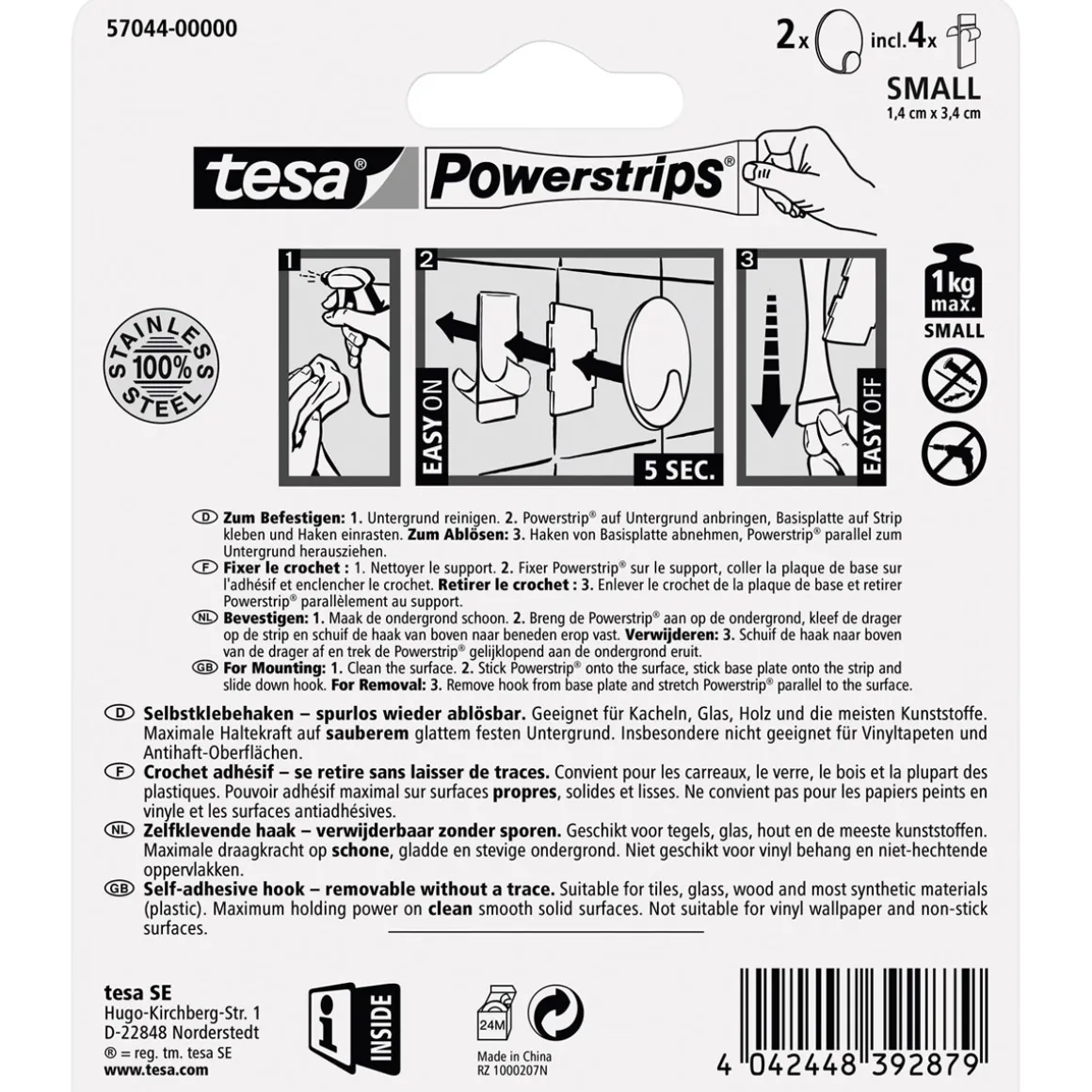 Tesa Haken Powerstrips Small Rund Metall