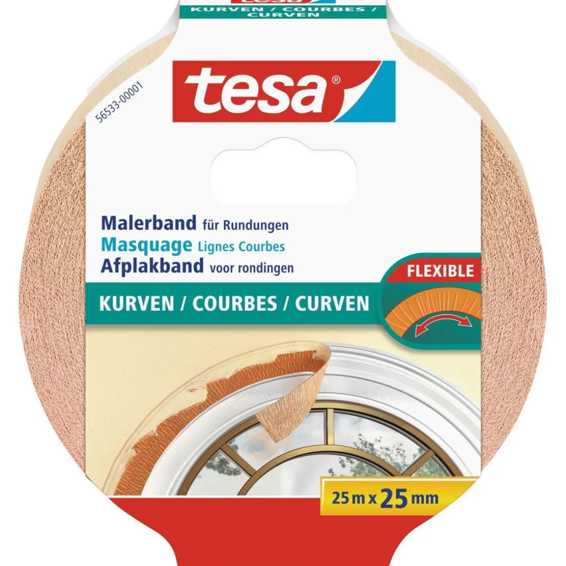 Tesa Maler-Krepp Flexible 25 m 25 mm