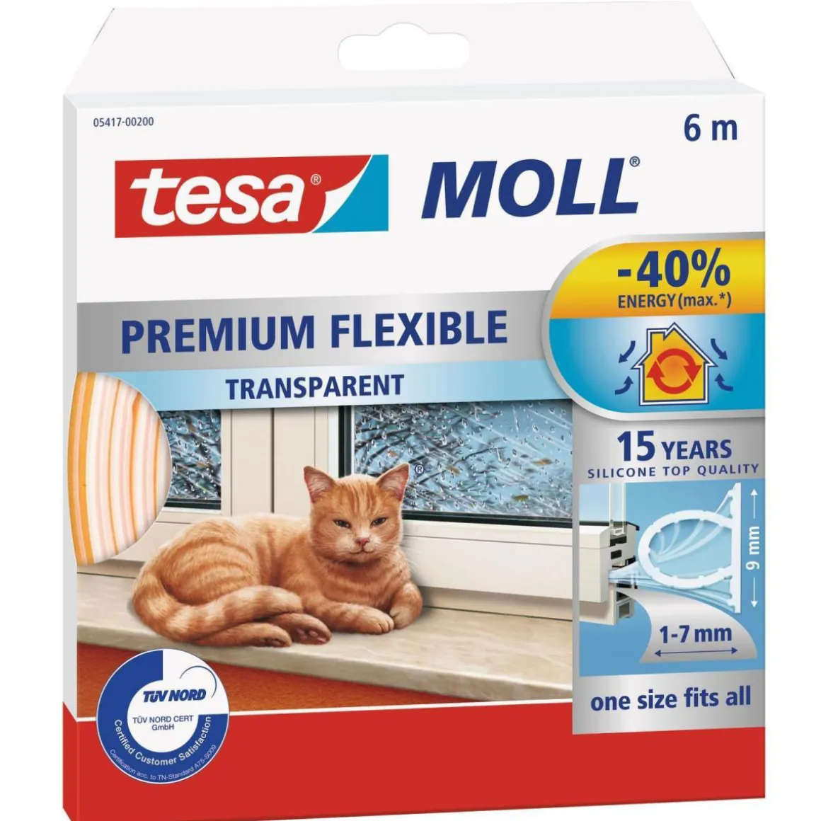Tesa moll Premium Flexible transparent 6mx9 mmx7mm