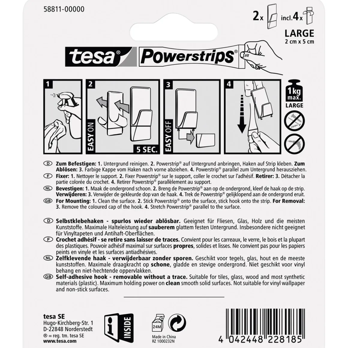 Tesa Powerstrips transparent weiss