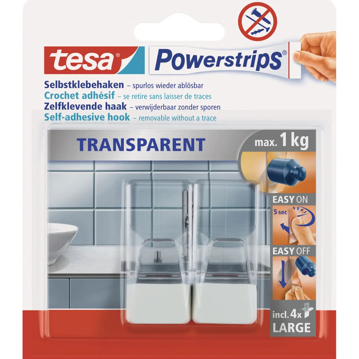 Tesa Powerstrips transparent weiss