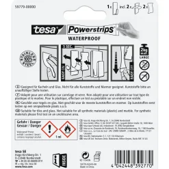 Tesa Powerstrips Waterproof Haken Large Metall rechteckig