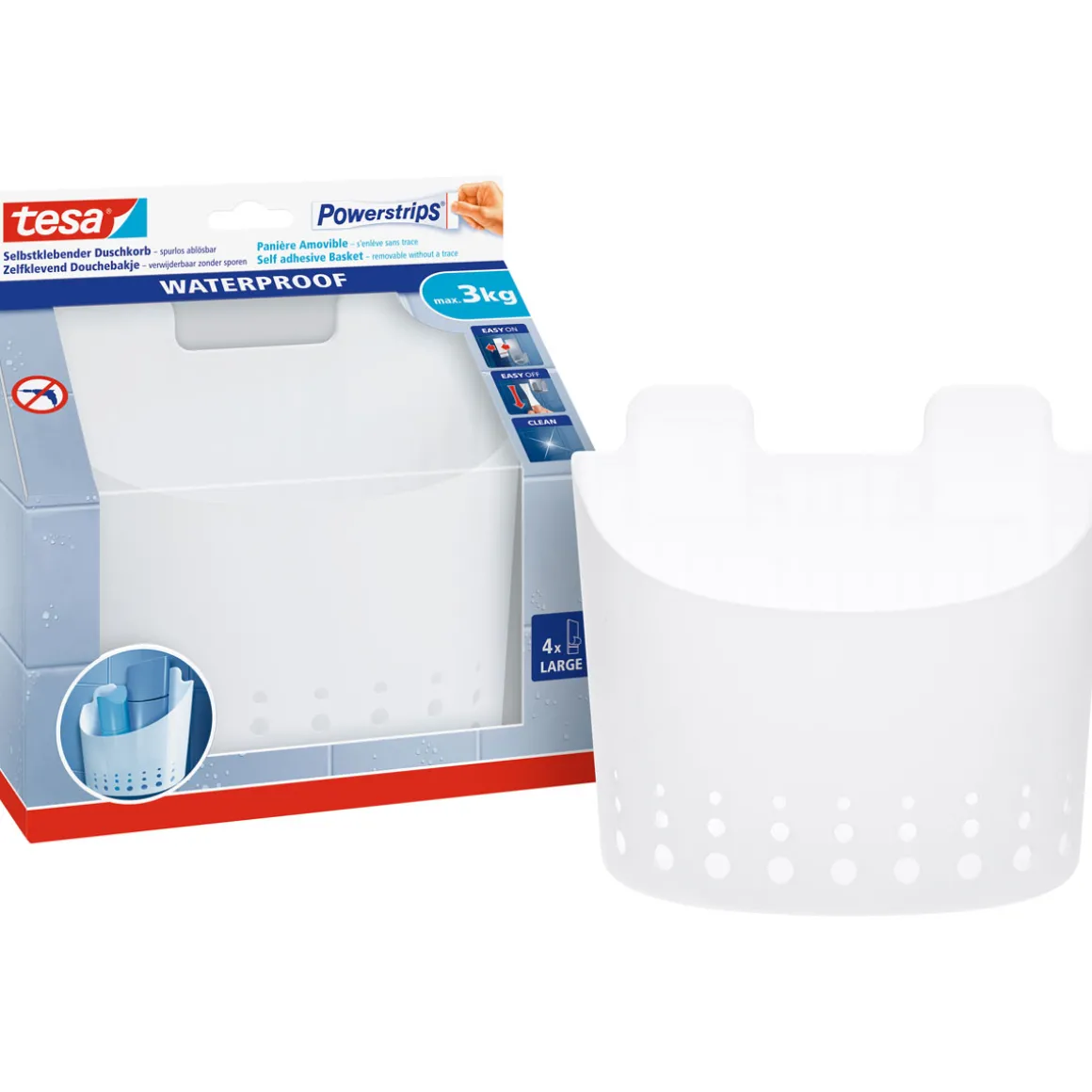 Tesa Powerstrips Waterproof Duschkorb Large