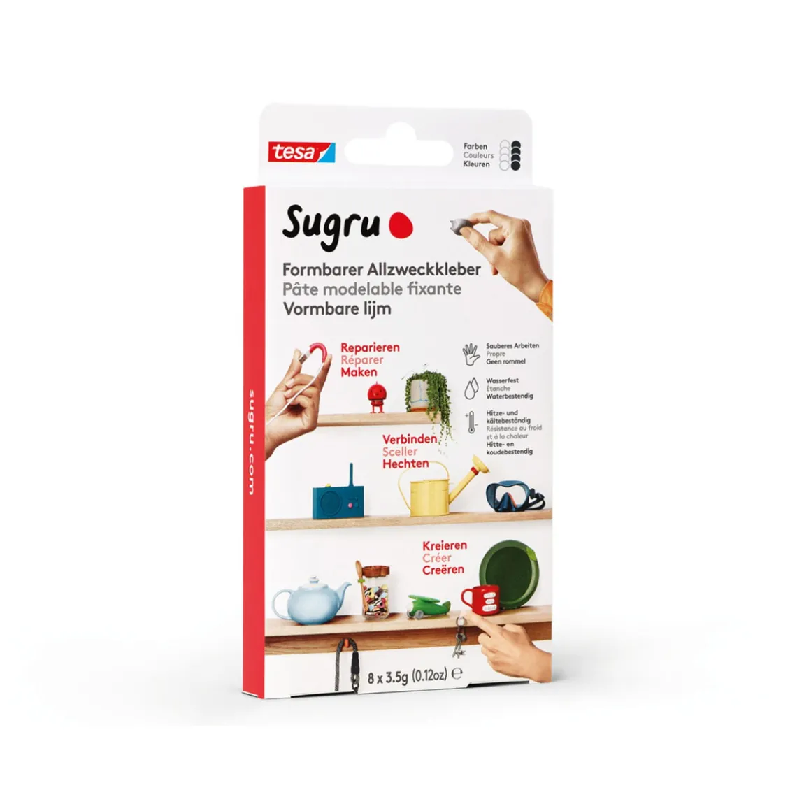 Tesa Sugru Allzweckklebeknete schwarz 3er Set