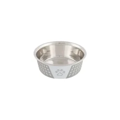 TrixieNapf Edelstahl Silikon weiß/gr 0,75l/17 cm