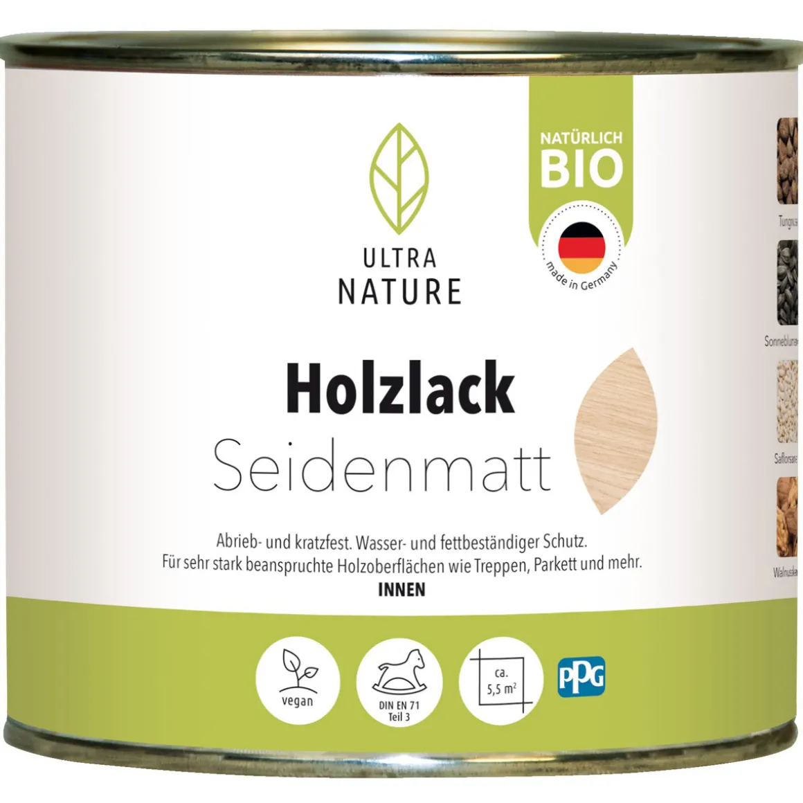 Ultra Nature Holzlack 0.375 l FarblosSeidenmatt