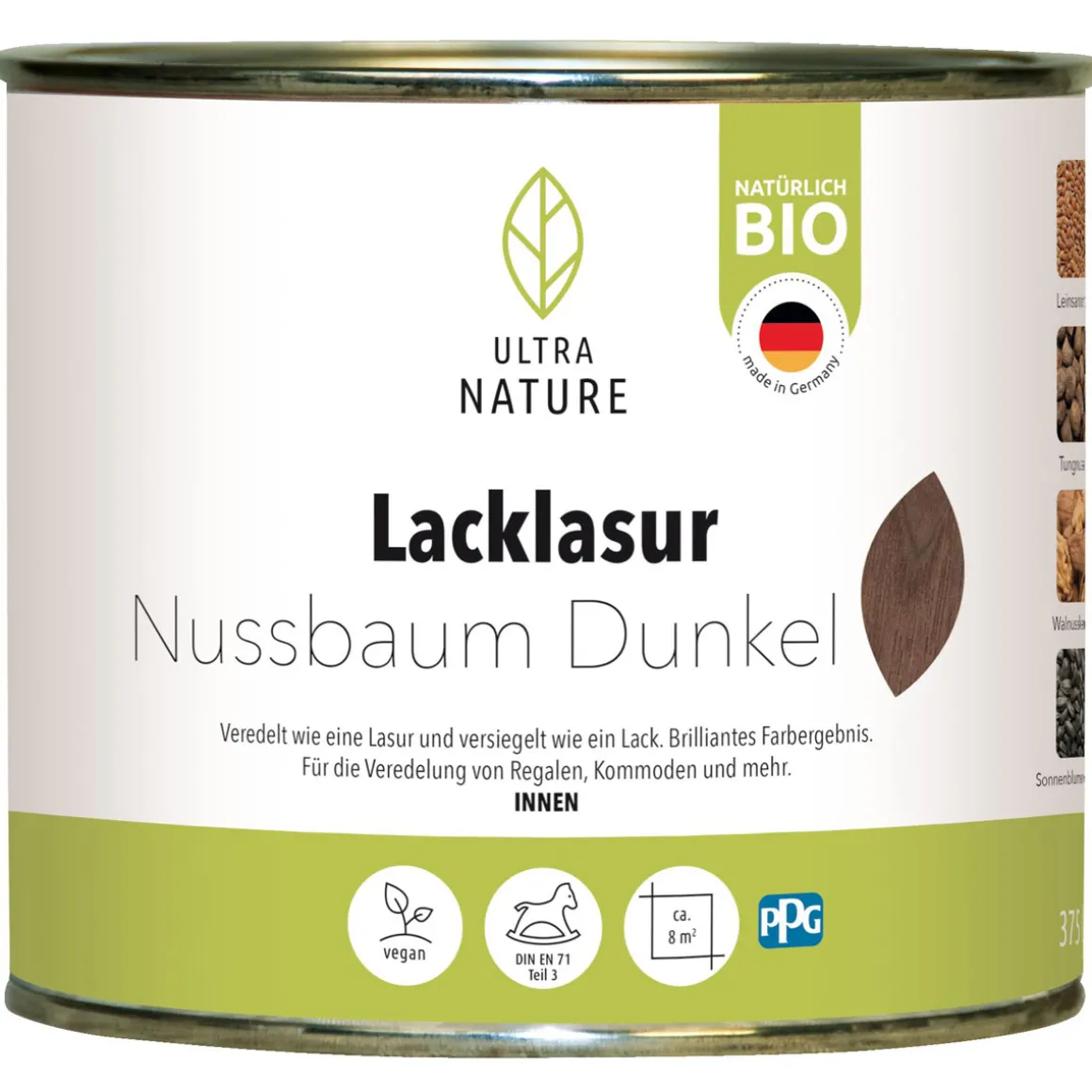 Ultra Nature Lacklasur Nussbaum Dunkel 0.375 L