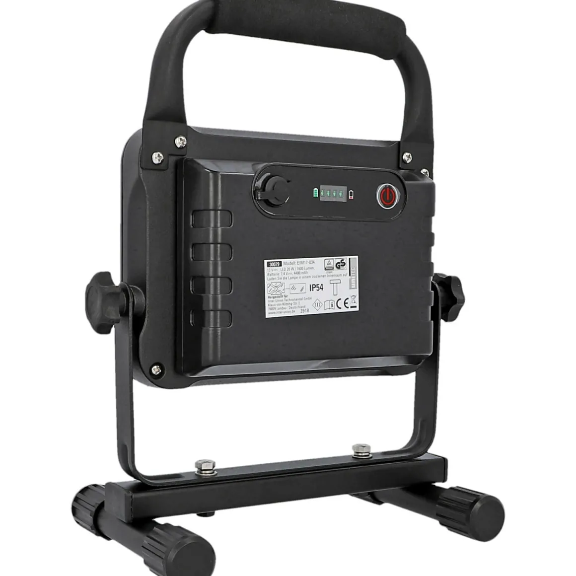 Unitec LED Akku-Strahler 20W 1600lm schwarz