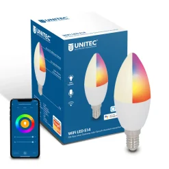 Unitec WIFI LED-Leuchtmittel Smart E14 3,5W RGB CCT dimmmbar