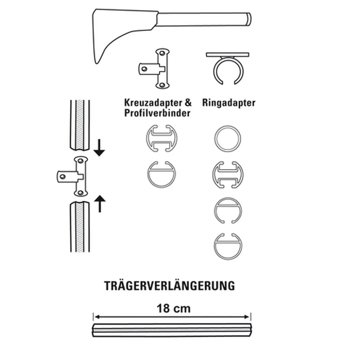 Univers-Träger 1+2lf DM 20 edelst.-optik