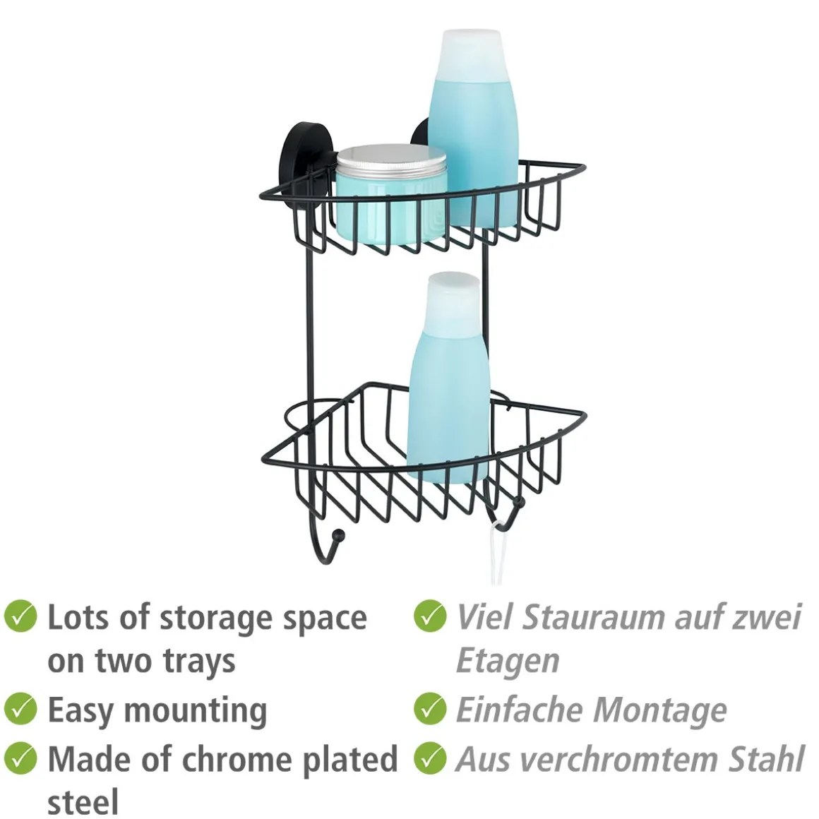 Vacuum-Loc Eckregal 2 Eta. Bari schwarz