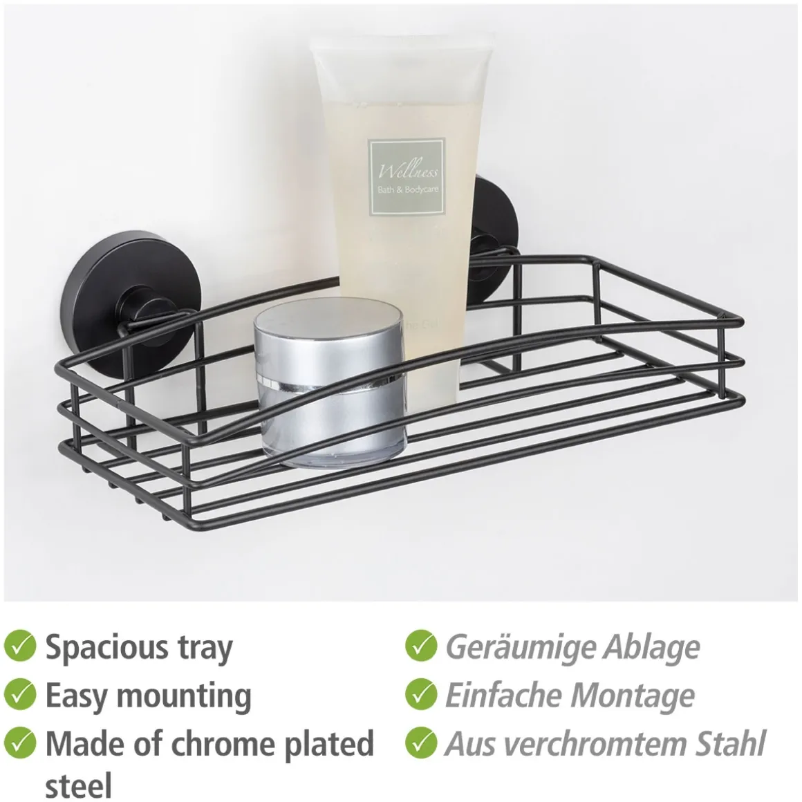 Vacuum-Loc Wandablage schwarz
