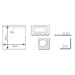 ValblueDuschvorhang Universal Folie 180 x 200 cm ultramarinblau