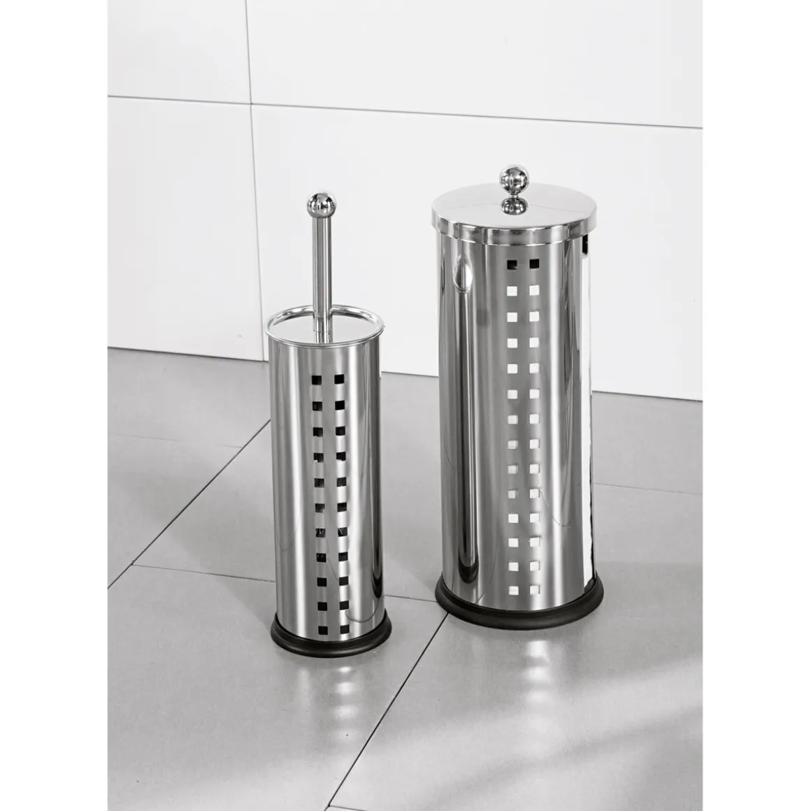 Valblue Ersatzrollenhalter und WC-Bürstengarnitur silber