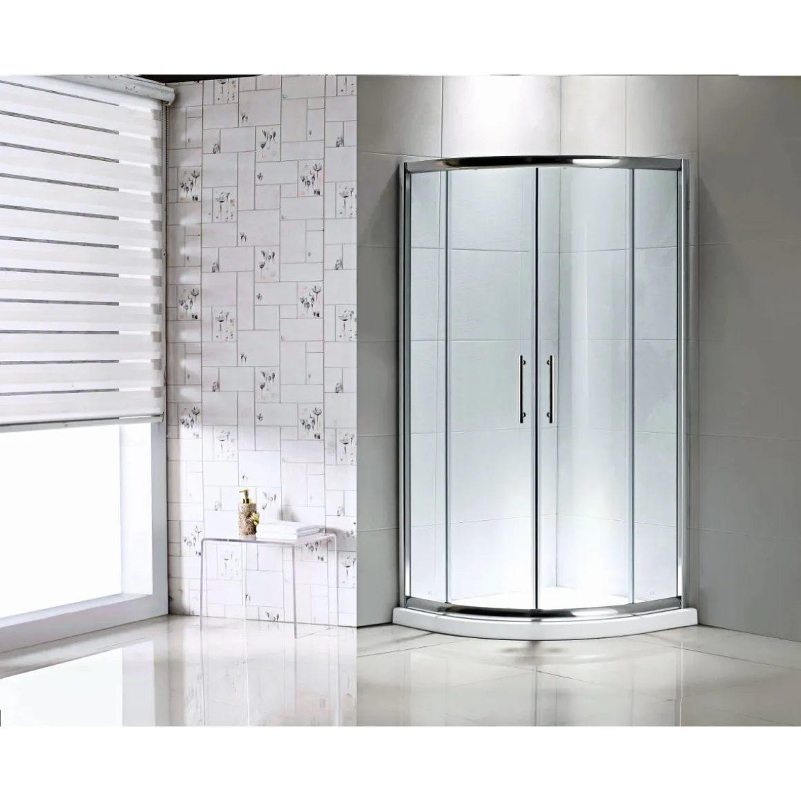 Valblue Runddusche Ronda für Duschwanne mit 550 mm Radius chromoptik