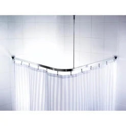 Valblue Universal-Vorhangschiene Bruck, ca. 90x90x90 cm, Farbe: Chromfarben glänzend