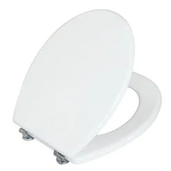 Valblue WC-Sitz Easy 2.0 weiss, MDF-Holzkern, Metallscharniere verchromt
