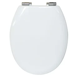 Valblue WC-Sitz Turin weiss, MDF-Holzkern, mit Absenkautomatik, Metallscharniere verchr.