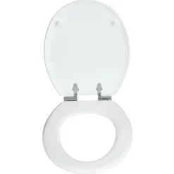 Valblue WC-Sitz Turin weiss, MDF-Holzkern, mit Absenkautomatik, Metallscharniere verchr.