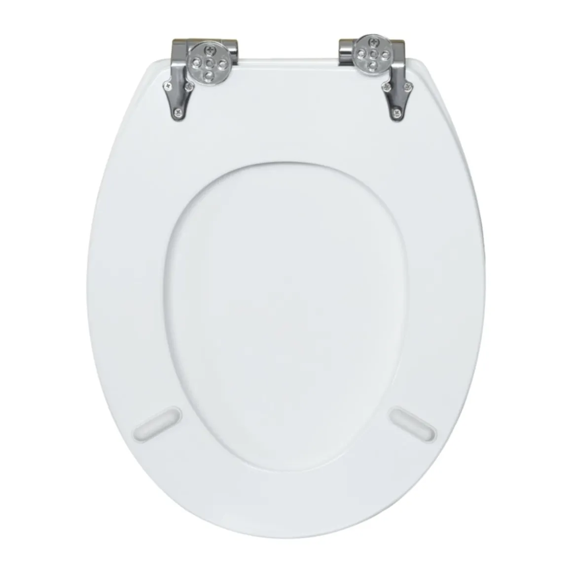 Valblue WC-Sitz Turin weiss, MDF-Holzkern, mit Absenkautomatik, Metallscharniere verchr.