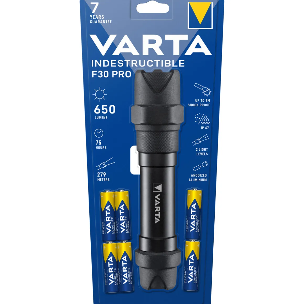 Varta LED-Taschenlampe Indestructible F30 Pro inkl Batteriebestückung