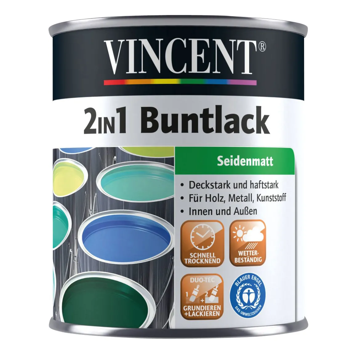 Vincent 2in1 Buntlack silbergrau seidenmatt 750 ml
