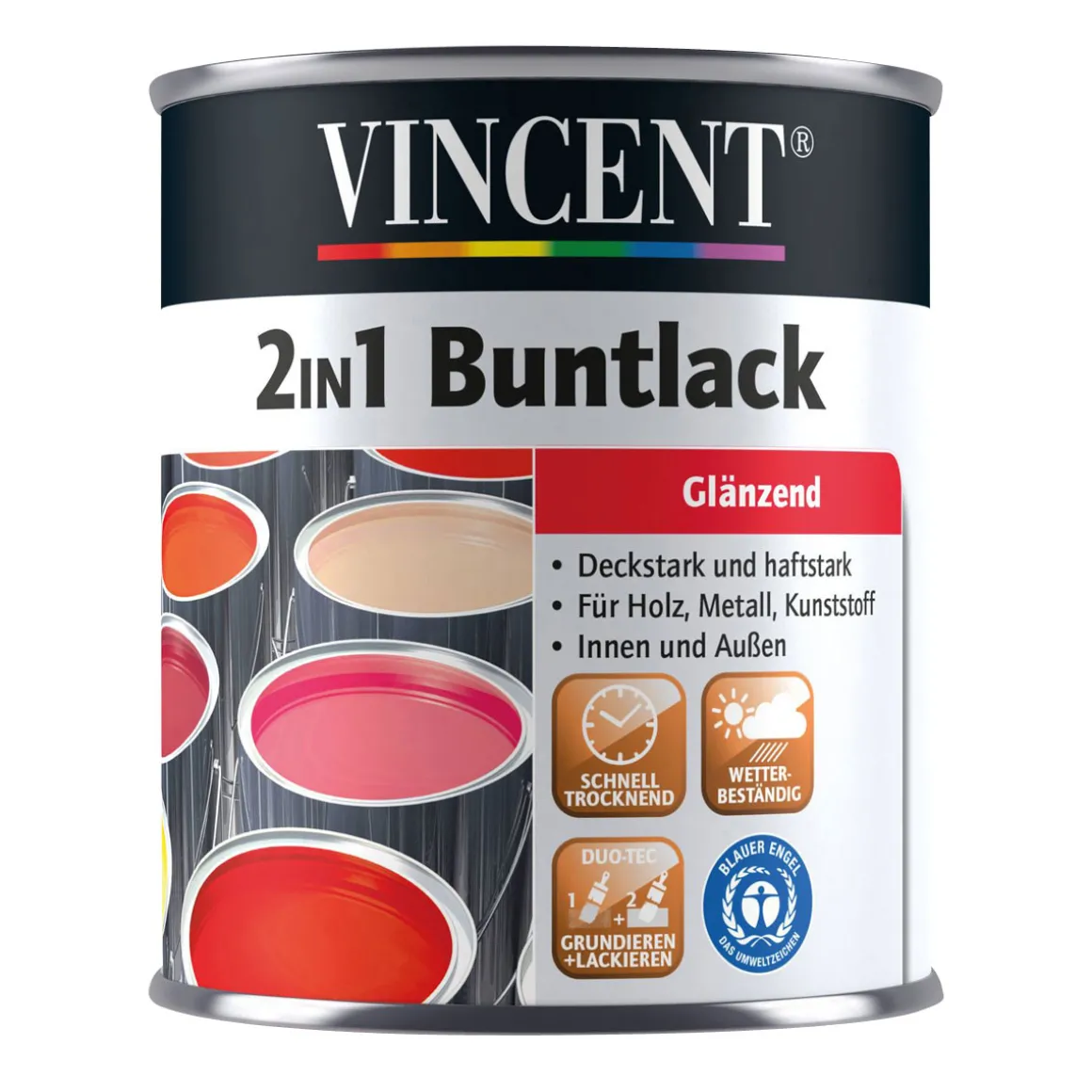 Vincent 2in1 Buntlack Tiefschwarz glänzend 125 ml