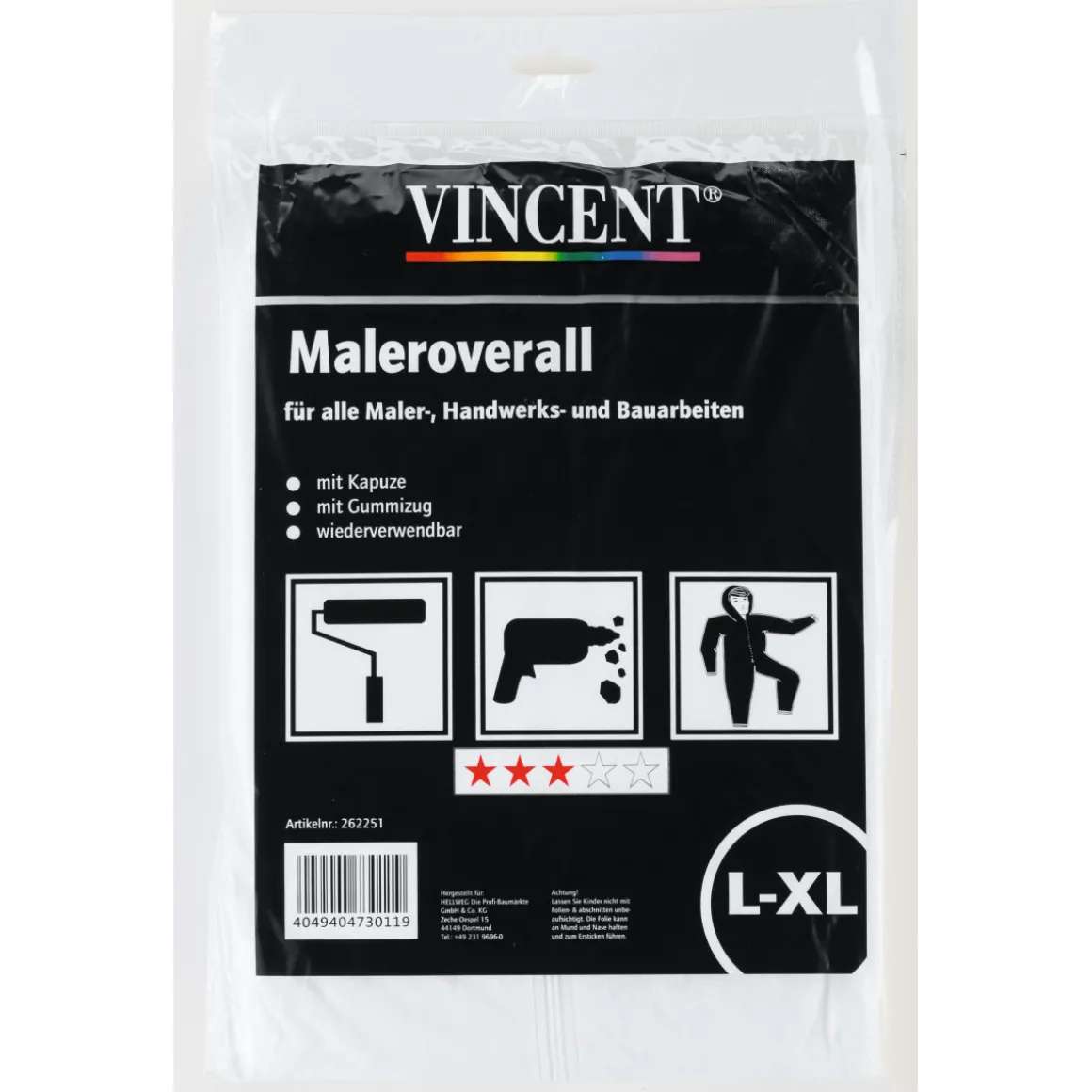 Vincent Maleroverall mit Kapuze Größe L-XL